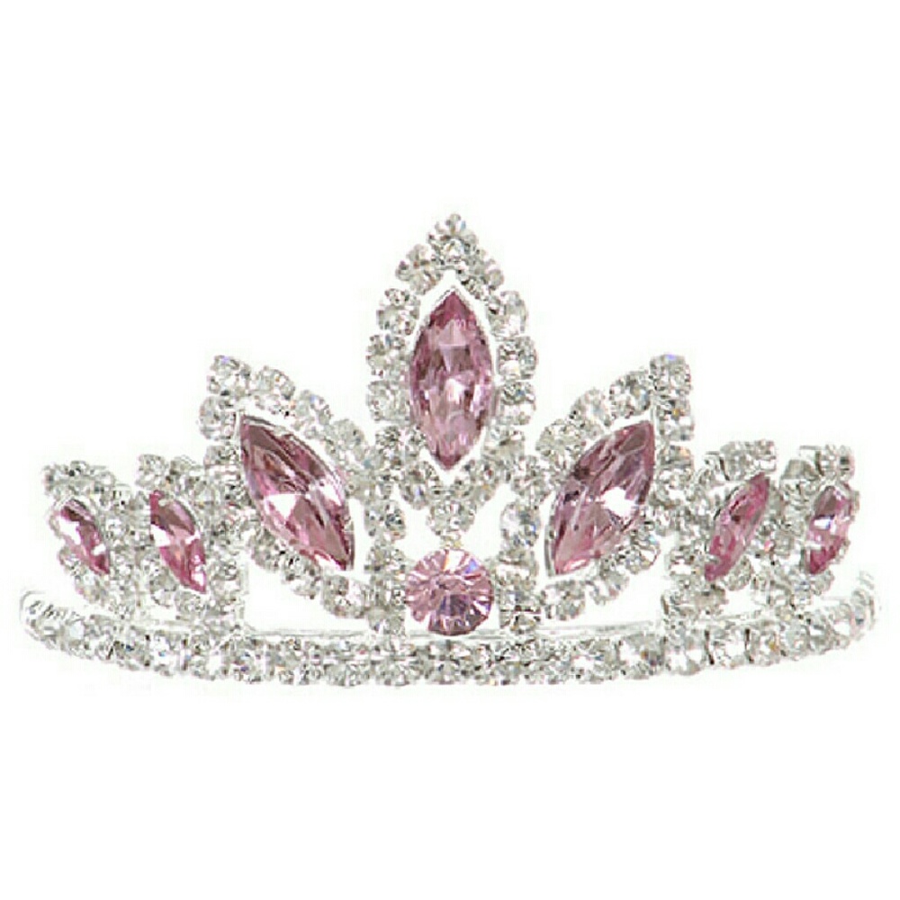 PINK Small Tiara Bridesmaid Wedding Birthday Party Costume Girl